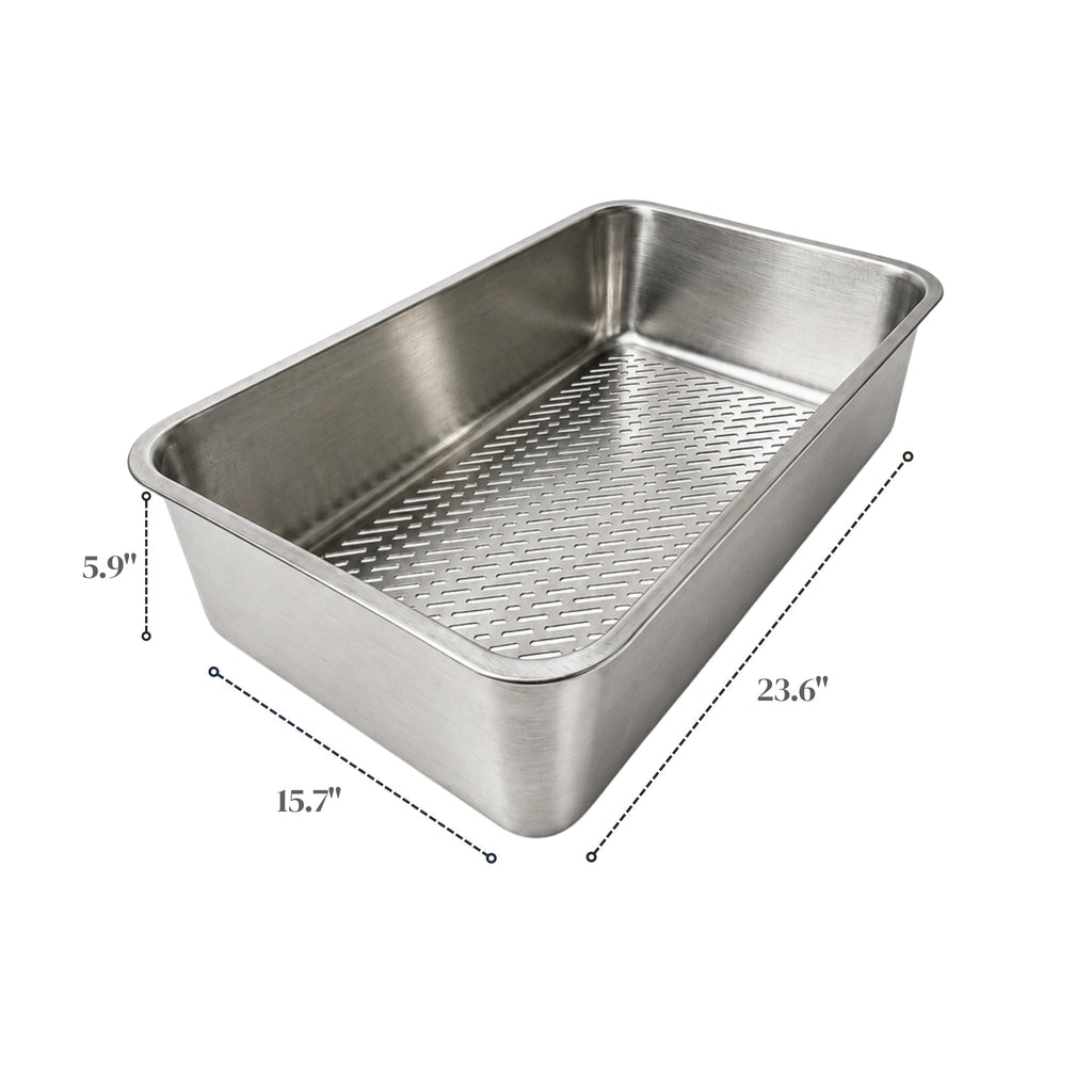 Stainless Steel Sifting Cat Litter Tray